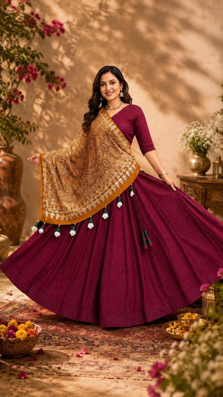 Crimson Golden Zardosi Silk Lehenga (NH16)