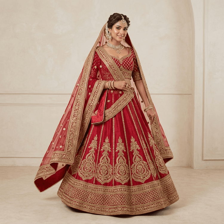 Royal Zardosi Bridal Silk Chaniya Choli